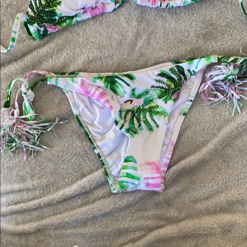 PilyQ pink and green Flamingo bikini - Picture 3 of 6